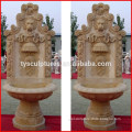 Hot sale stone animal lion head artistic wall waterfall fountains for garden or home decor